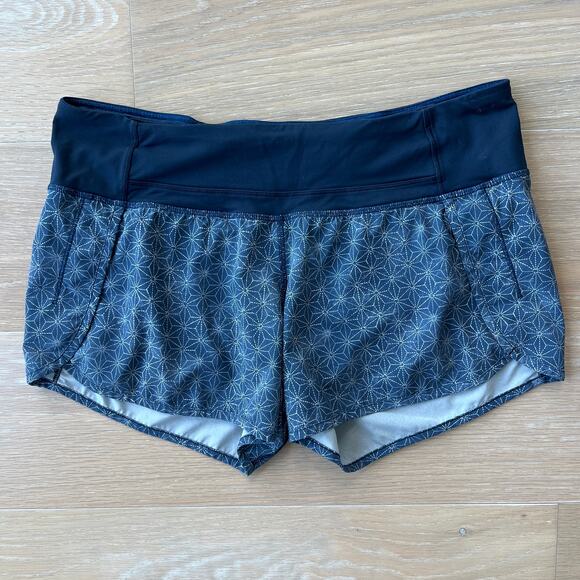 Lululemon Run Time Shorts Inkwell Sashiko Star sz 8 - Picture 1 of 5